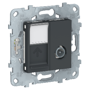 NU547054 Розетка TV одиночная + комп. RJ45 кат.6 UTP, 1 Модуль, Антрацит Schneider Electric, Unica Studio NU547054
NU547054 Розетка TV одиночная + комп. RJ45 кат.6 UTP, 1 Модуль, Антрацит Schneider Electric, Unica Studio NU547054