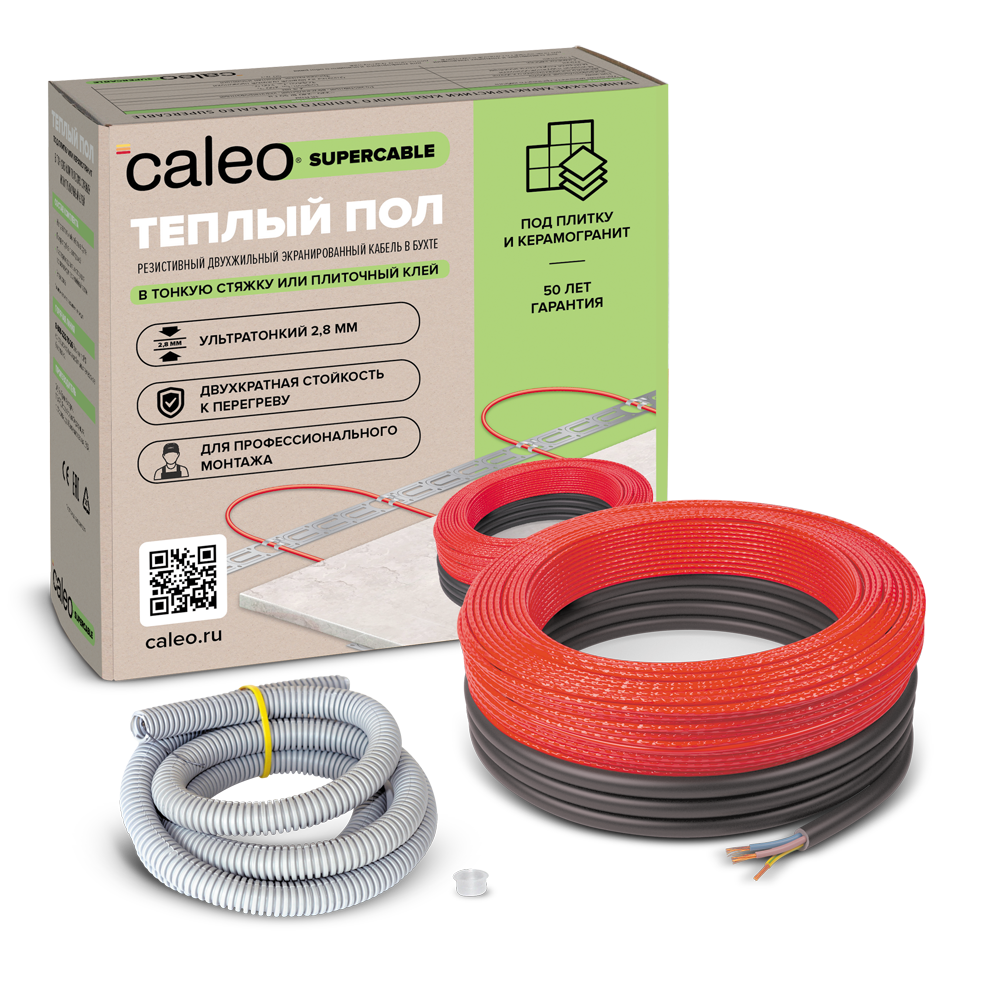 Нагревательная секция для теплого пола CALEO SUPERCABLE 18W-20, 1.8-2.8 м2 УП-00000283, Supercable в стяжку УП-00000283
Нагревательная секция для теплого пола CALEO SUPERCABLE 18W-20, 1.8-2.8 м2 УП-00000283, Supercable в стяжку УП-00000283