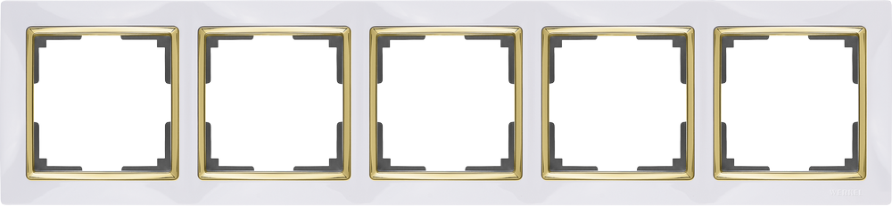 WL03-Frame-05-white-GD Рамка на 5 постов (белый/золото) Snabb Werkel a035257, Snabb WL03-Frame-05-white-GD a035257
WL03-Frame-05-white-GD Рамка на 5 постов (белый/золото) Snabb Werkel a035257, Snabb WL03-Frame-05-white-GD a035257