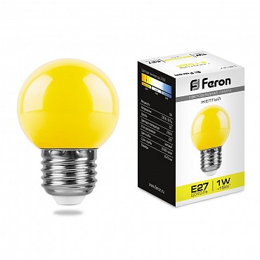 Светодиодная лампа 230V E27 желтый Feron 25879 фото