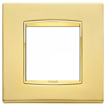 20642.G21 Рамка Eikon Chrome Classica Золото сатинированое 2 модуля Vimar фото