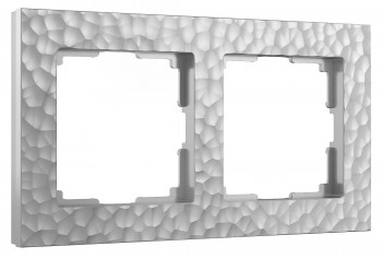 W0022406 Рамка на 2 поста (серебряный)  Hammer Werkel a052516 фото