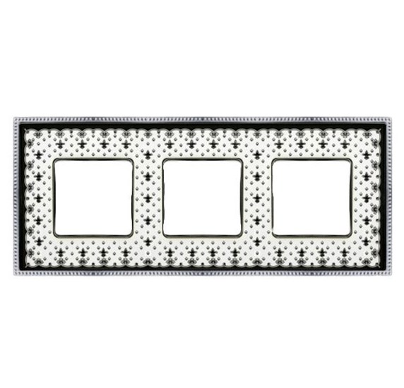 

FD01473NECB Рамка Belle Epoque Porcelain Black lys / bright chrome 3-постовая гор/верт. Fede, Belle Epoque Porcelain FD01473NECB