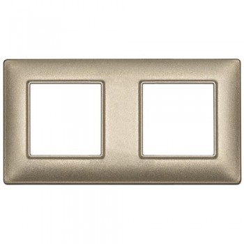 14643.26 Рамка Plana металлизированная бронза 4 (2+2) модулей Vimar фото