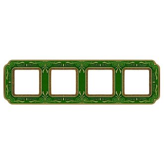 FD01364VEEN Рамка Smalto Italiano Firenze Emerald green 4-постовая Fede фото
