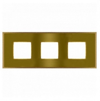 FD01433OBOB Рамка Belle Epoque Metal Bright gold / Bright gold 3-постовая гор/верт. Fede фото