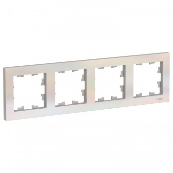 Рамка Жемчуг 4-постовая Systeme Electric (Schneider Electric) AtlasDesign ATN000404 фото