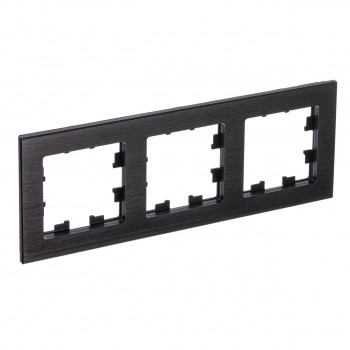 Рамка тройная оникс металл Systeme Electric (Schneider Electric) AtlasDesign Nature ATN312303 фото