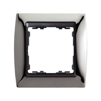 82814-67 Рамка декоративная, 1 пост, Simon 82, вороненая сталь-графит фото