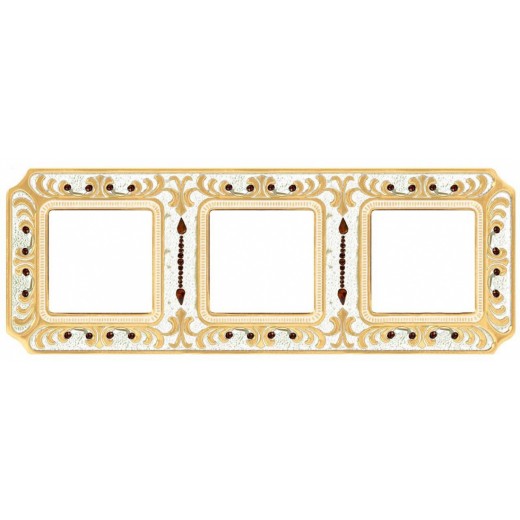 

FD01353OPCL Рамка Siena Gold White Patina 3-постовая Fede, Siena FD01353OPCL