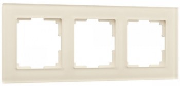 W0031141 Рамка на 3 поста (молочный,стекло) Favorit Werkel a058815 фото