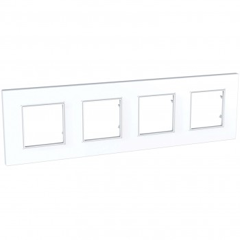 Рамка 4-постовая, белый Schneider Electric Unica Quadro MGU2.708.18 фото
