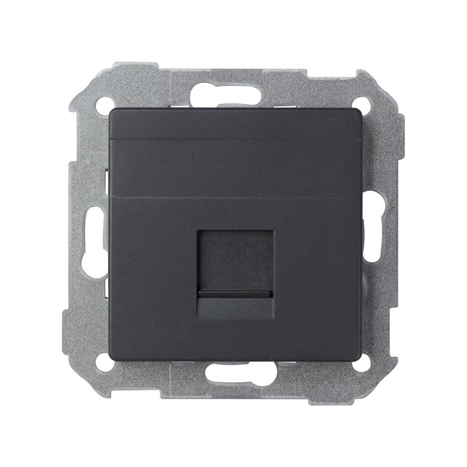 

82005-38 Адаптер со шторками на 1 коннектор UTP (RJ45), FTP (RJ45), RJ12, AMP, S82, S82N, S82 Detail, графит Simon, 82005-38