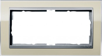 1002776 Рамка без перегородки Event Clear Песочный / Алюминий  2-постовая Gira фото