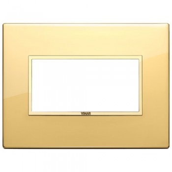 21654.G09 Рамка Eikon Evo полированное золото, включая рамку 4 модуля Vimar фото