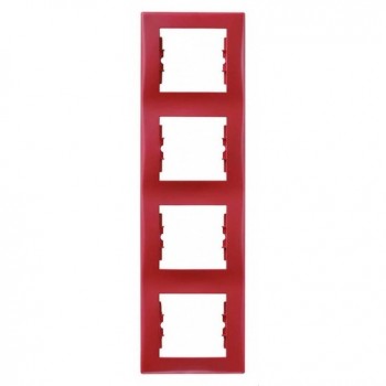 SDN5802041 Рамка Sedna Красный 4-постовая вертикальная Schneider Electric фото