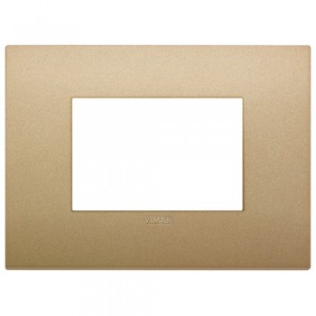 19653.78 Рамка Arke Classic Золото матовое 3-модульная Vimar фото