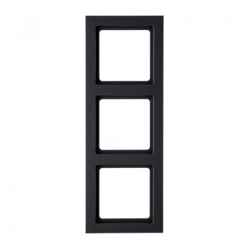 10136096 Рамка Q.3 Антрацит с эффектом бархата 3-постовая вертикальная Berker фото