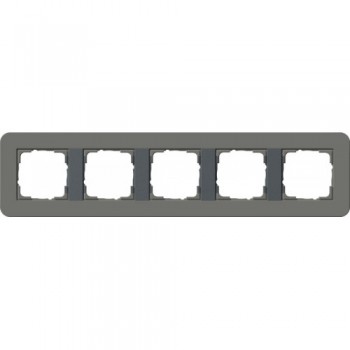 0215423 Рамка с антрацитовой подложкой E3 Темно-серый / Антрацит 5-постовая Gira фото