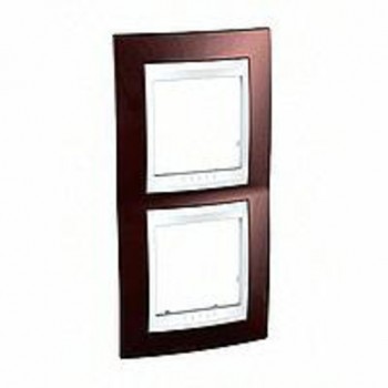 MGU6.004V.851 Рамка Unica Хамелеон терракотовый / Белый 2-постовая вертикальная Schneider Electric фото