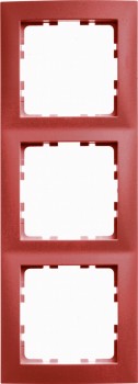 10138962 Рамка S.1 Красный с блеском 3-постовая вертикальная Berker фото