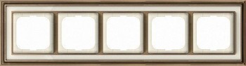 1725-848-500 Рамка Dynasty Латунь античная белое стекло 5-постовая ABB фото