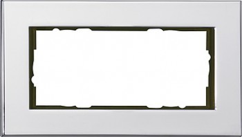 100210 Рамка без перегородки Esprit Хром 2-постовая Gira фото