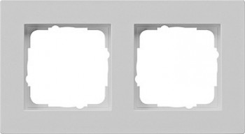 0212375 Рамка Gira E2 для монтажа заподлицо Серый матовый 2-постовая фото