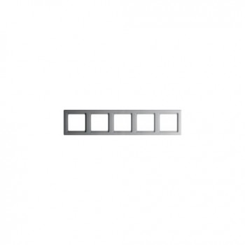 10156084 Рамка Q.1 Алюминий с эффектом бархата 5-постовая Berker фото