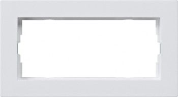1002295 Рамка установочная для монтажа заподлицо E2 Чисто-белый глянцевый 2-постовая Gira фото