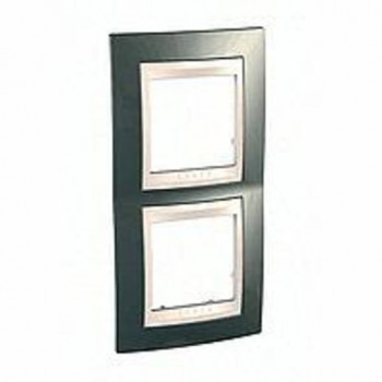 MGU6.004V.524 Рамка Unica Хамелеон шампань / Бежевый 2-постовая вертикальная Schneider Electric фото