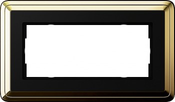 1002632 Рамка Classix Латунь / Черный 2-постовая Gira фото