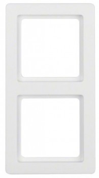 10126089 Рамка Q.1 Полярная белизна с эффектом бархата 2-постовая вертикальная Berker фото