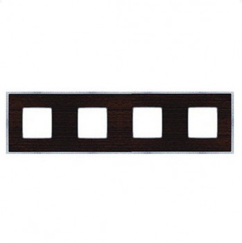 FD01454WCB Рамка Belle Epoque Wood Wenge / Bright chrome 4-постовая гор/верт. Fede фото