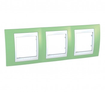 MGU6.006.863 Рамка Unica Хамелеон зеленое яблоко / Белый 3-постовая Schneider Electric фото