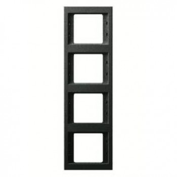 13437006 Рамка K.1 Антрацит матовый 4-постовая вертикальная Berker фото