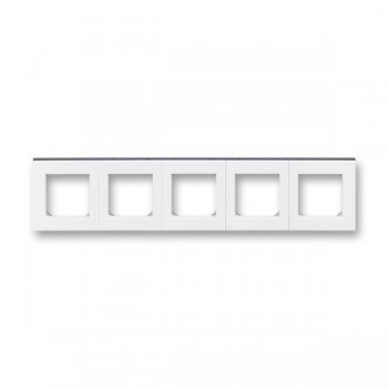 3901H-A05050 62W Рамка ABB Levit  Белый / Дымчатый чёрный 5-постовая 2CHH015050A6062 фото