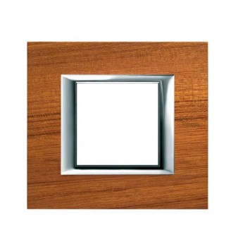 HA4802LTK Рамка Axolute Квадрат Тиковое дерево 2-модульная Bticino фото
