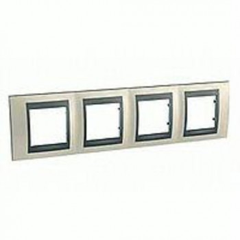 Рамка 4-постовая, опал/графит Schneider Electric Unica Top MGU66.008.295 фото