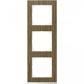 MTN4030-3674 Рамка M-Pure Decor Дуб / Бриллиантовый белый 3-постовая Merten фото