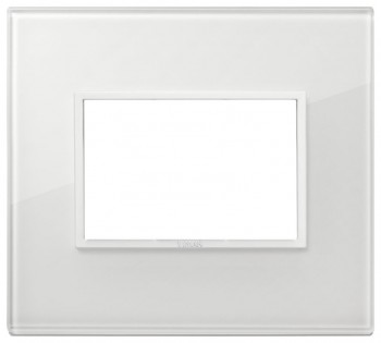 21653.87 Рамка Eikon Evo Белый бриллиант стекло 3-модульная Vimar фото