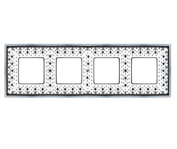 

FD01474NECB Рамка Belle Epoque Porcelain Black lys / bright chrome 4-постовая гор/верт. Fede, Belle Epoque Porcelain FD01474NECB