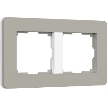 W0023067 Рамка на 2 поста Split (дымчатый/белый, soft-touch) Werkel a067260 фото