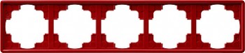 021543 Рамка S-color Красный 5-постовая Gira фото