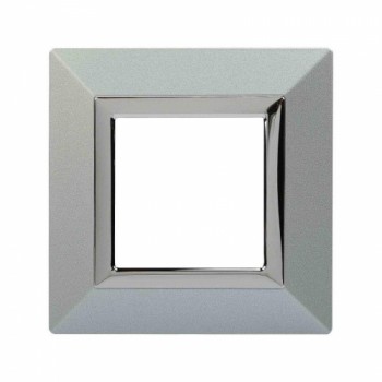 Рамка из металла светло-серебристая 2 модуля DKC Avanti 4404852 фото