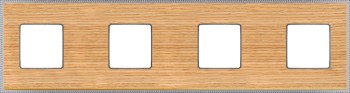 FD01454OCB Рамка Belle Epoque Wood OAK / bright chrome 4-постовая гор/верт. Fede фото