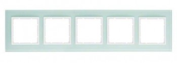 10156909 Рамка B.7 Полярная белизна, стекло 5-постовая вертикальная Berker фото