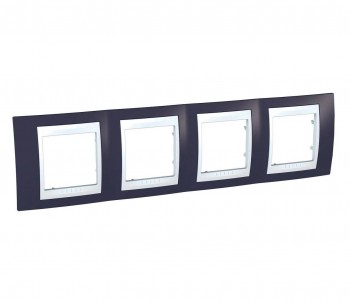 MGU6.008.872 Рамка Unica Хамелеон гранат / Белый 4-постовая Schneider Electric фото