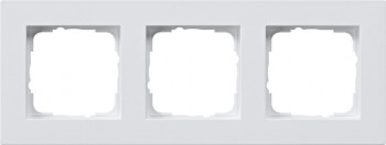 0213295 Рамка установочная для монтажа заподлицо E2 Чисто-белый глянцевый 3-постовая Gira фото