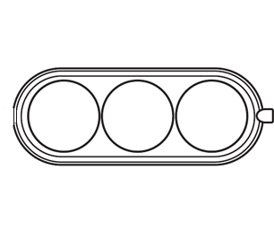 30823002 Рамка Garby накладная, 3-х местная, буковая, с выходом для труб, - натуральное дерево Fontini фото